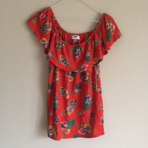 Orange off-the-shoulder top